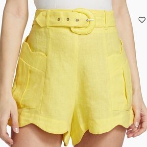 Farm Rio Yellow Belted Shorts